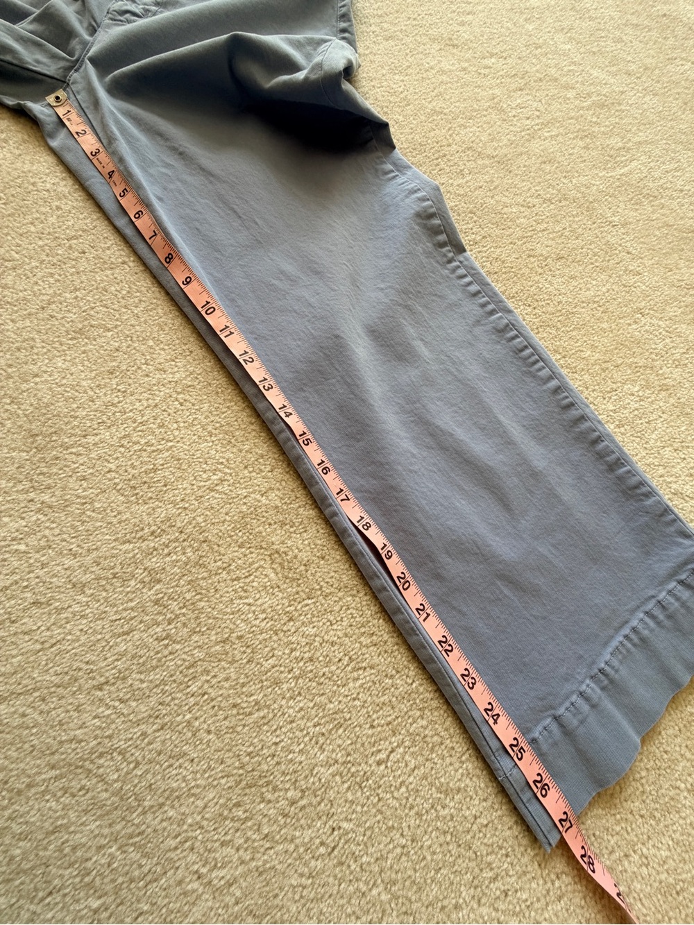 Marine Layer Bridget Wide Leg Crop Pants Blue Size 10 High Rise Cotton Blend - Picture 9 of 10
